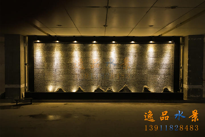 办公园区流水背景墙|石材水幕墙生产厂家