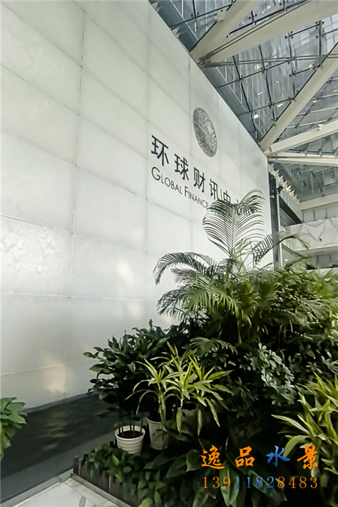 写字楼大厅玻璃水幕墙|大堂玻璃流水墙厂家