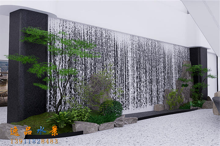 商场水幕墙流水墙景观|水幕墙设计方案|一隅水景，诗意天地