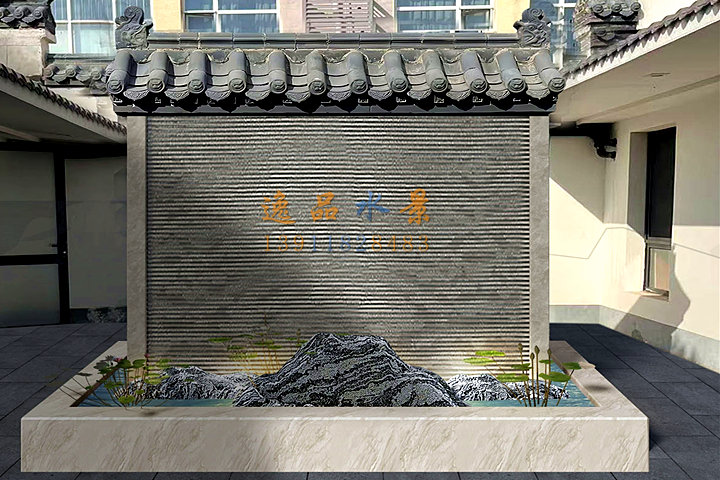 中式庭院水幕墙景观|花园流水景观墙